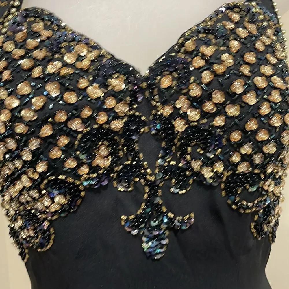 NWOT Alyce Designs Vintage Sequin Prom Party Beaded Dress. Size 8 M medium - Picture 6 of 14